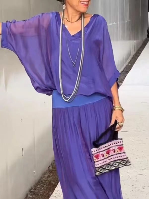 Costume en Chiffon Couleur Unie