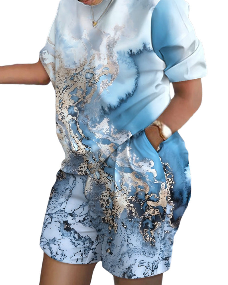 Ensemble Imprimé à Manches Courtes