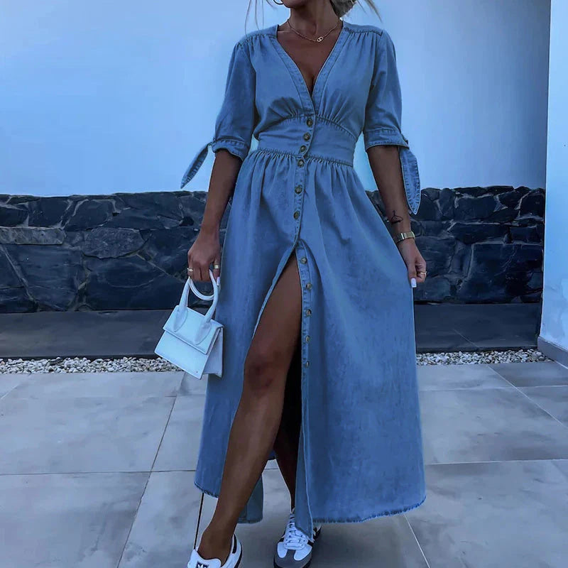 Robe en Jean Col V Sexy & Tendance