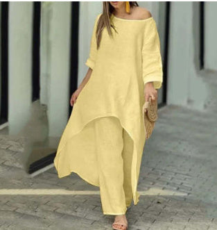 Ensemble Deux Pièces Décontracté à Coupe Ample