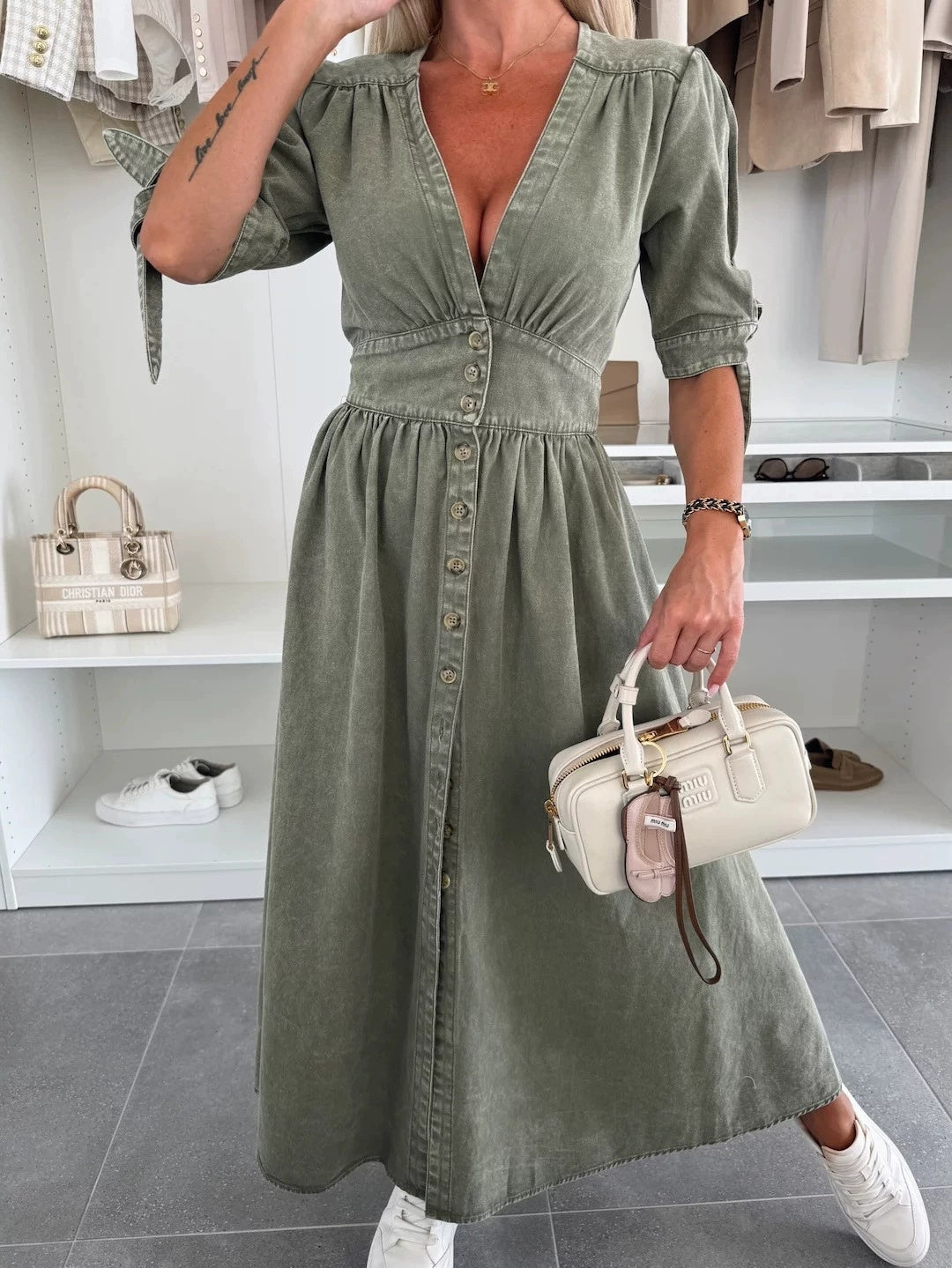 Robe en Jean Col V Sexy & Tendance