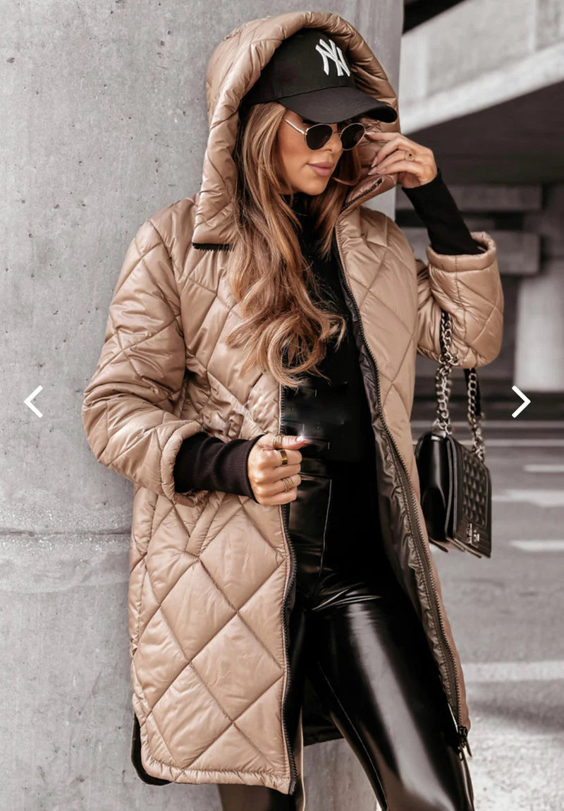 Manteau Hiver Matelassé à Capuche