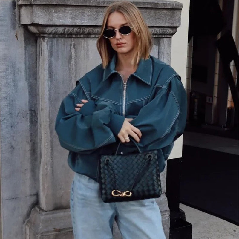 Veste Zippée Style Biker – Élégance et Audace