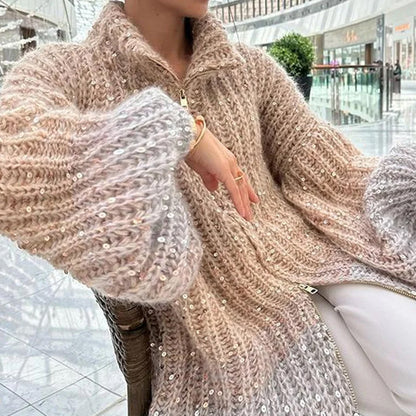 Cardigan en Maille avec Sequin