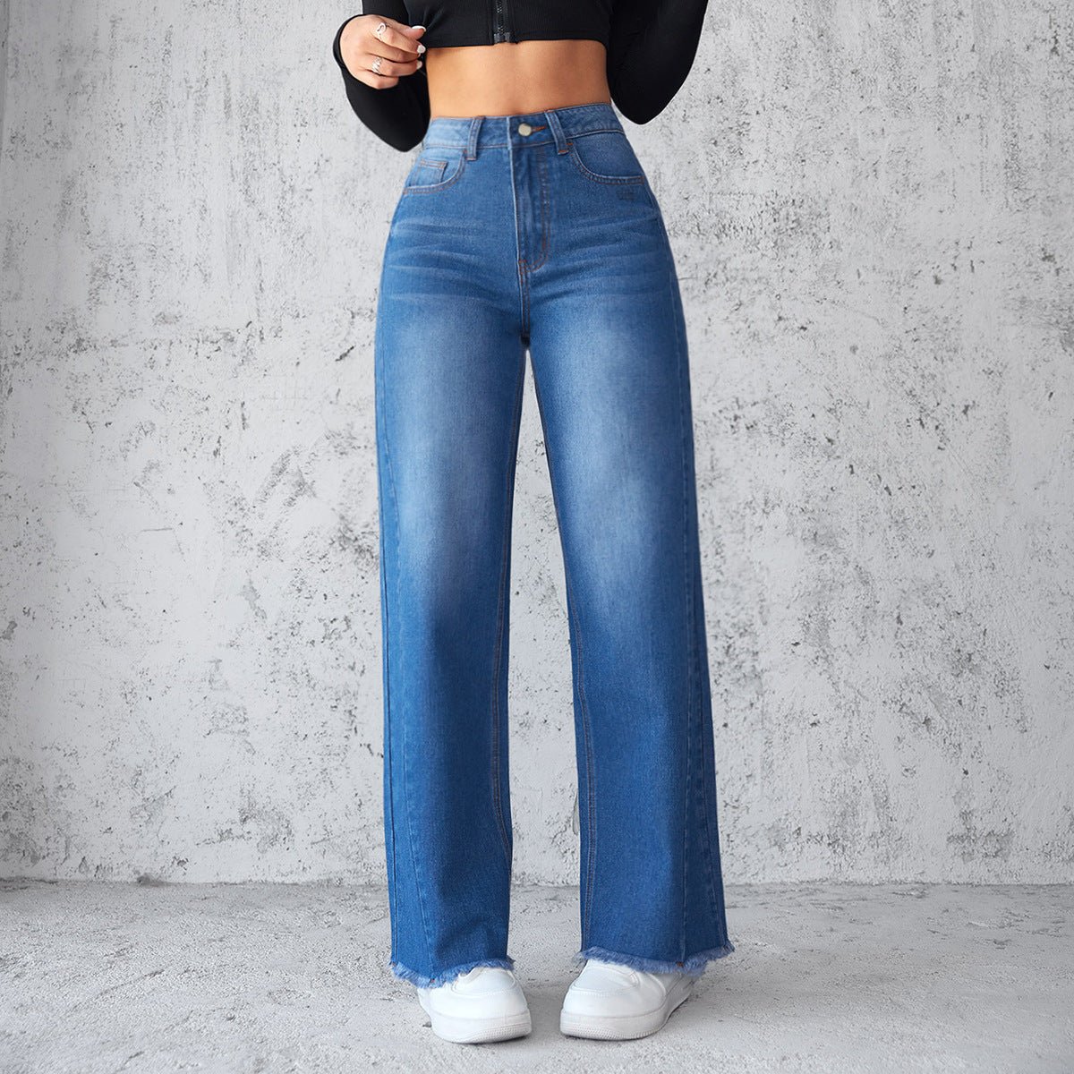JEAN LARGE DROIT TAILLE HAUTE