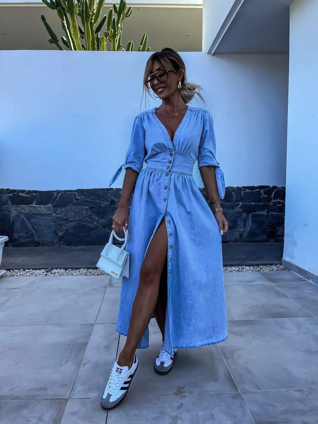 Robe en Jean Col V Sexy & Tendance