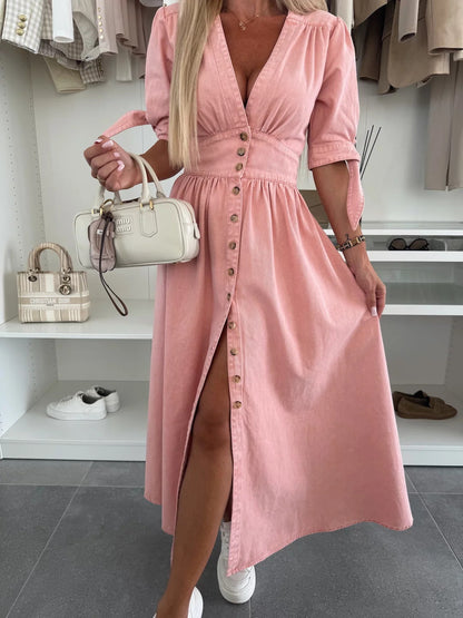 Robe en Jean Col V Sexy & Tendance