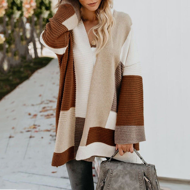 Cardigan à Blocs Géométriques