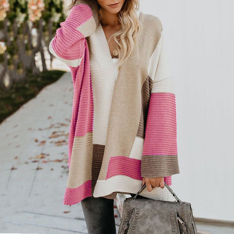 Cardigan à Blocs Géométriques