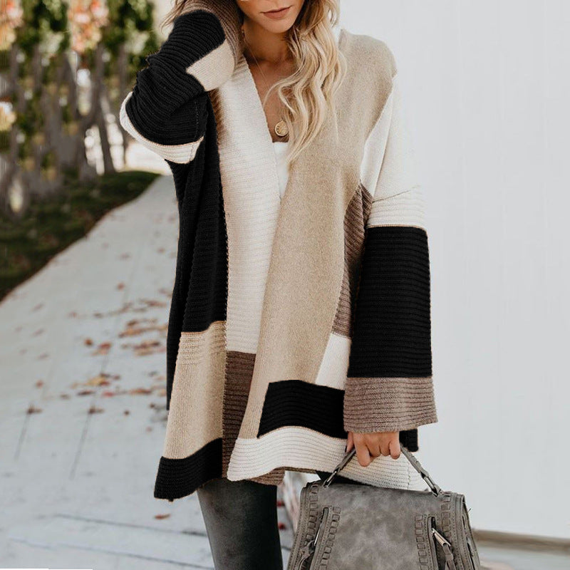 Cardigan à Blocs Géométriques