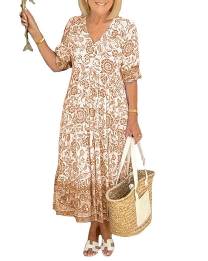 Robe Longue Imprimée Fleurie Tie