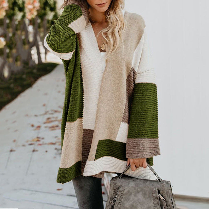 Cardigan à Blocs Géométriques