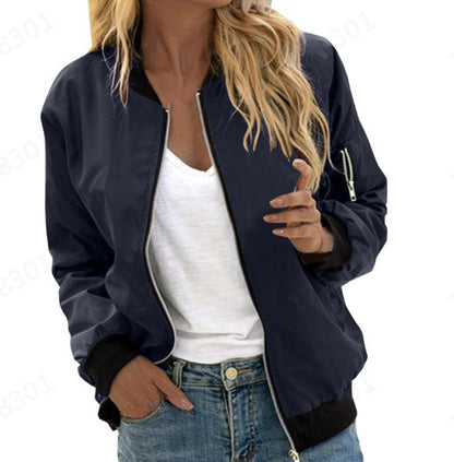 Veste Baseball Femme Zippée Unie