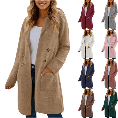 Manteau Veste Mi-Long en Laine