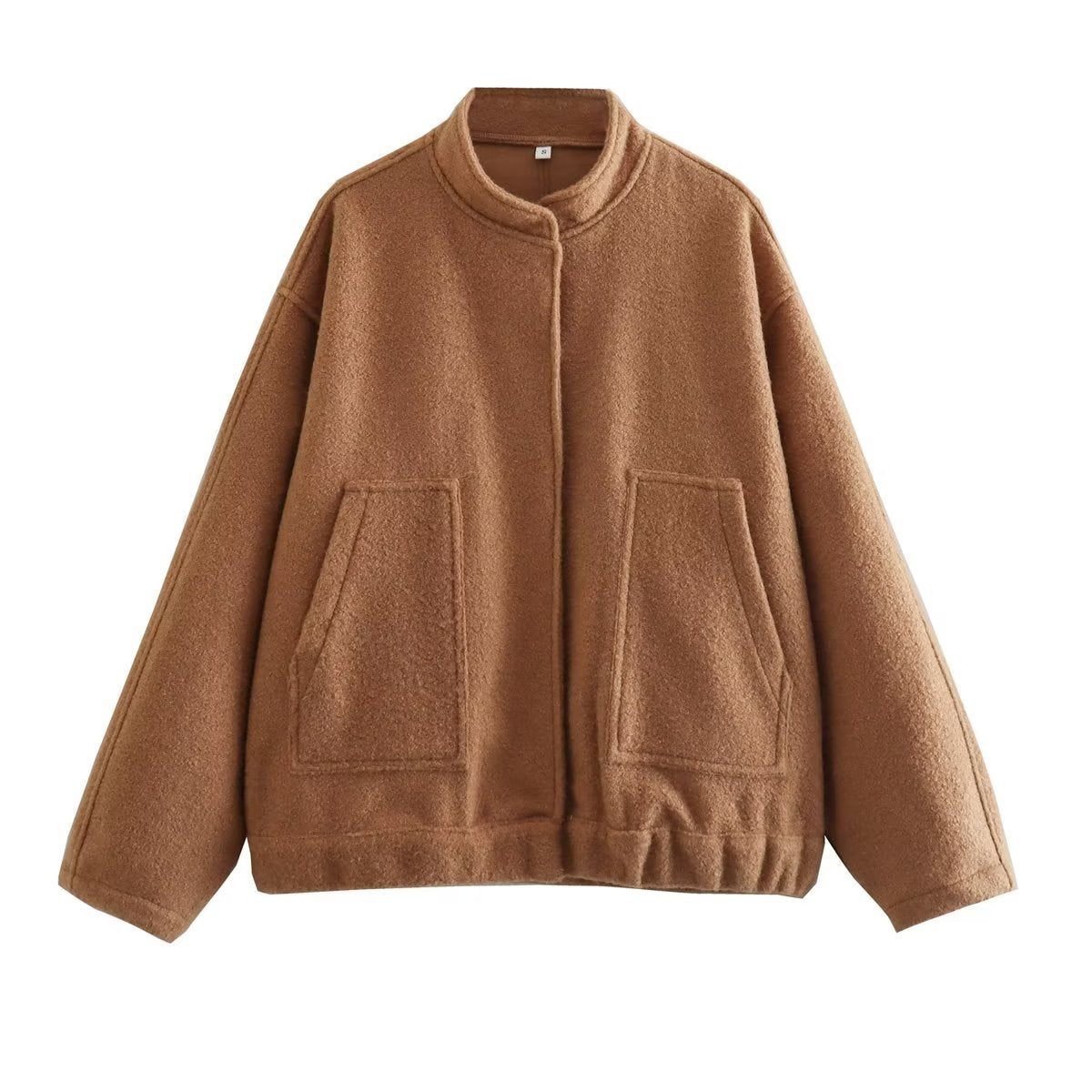 Veste Pilote Décontractée à Col Montant et Boucle