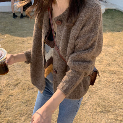 Pull Court à Manches Longues Rétro Unisexe