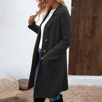 Manteau Veste Mi-Long en Laine