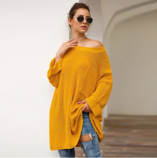 Pull Tricolore Mi-Long en Maille