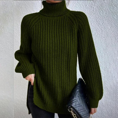 Pull Col Roulé avec Détail Fendu pour Femme