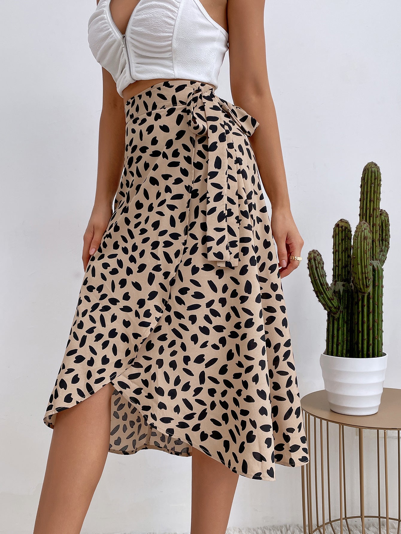 Robe Élégante à Imprimé Pois pour Femme