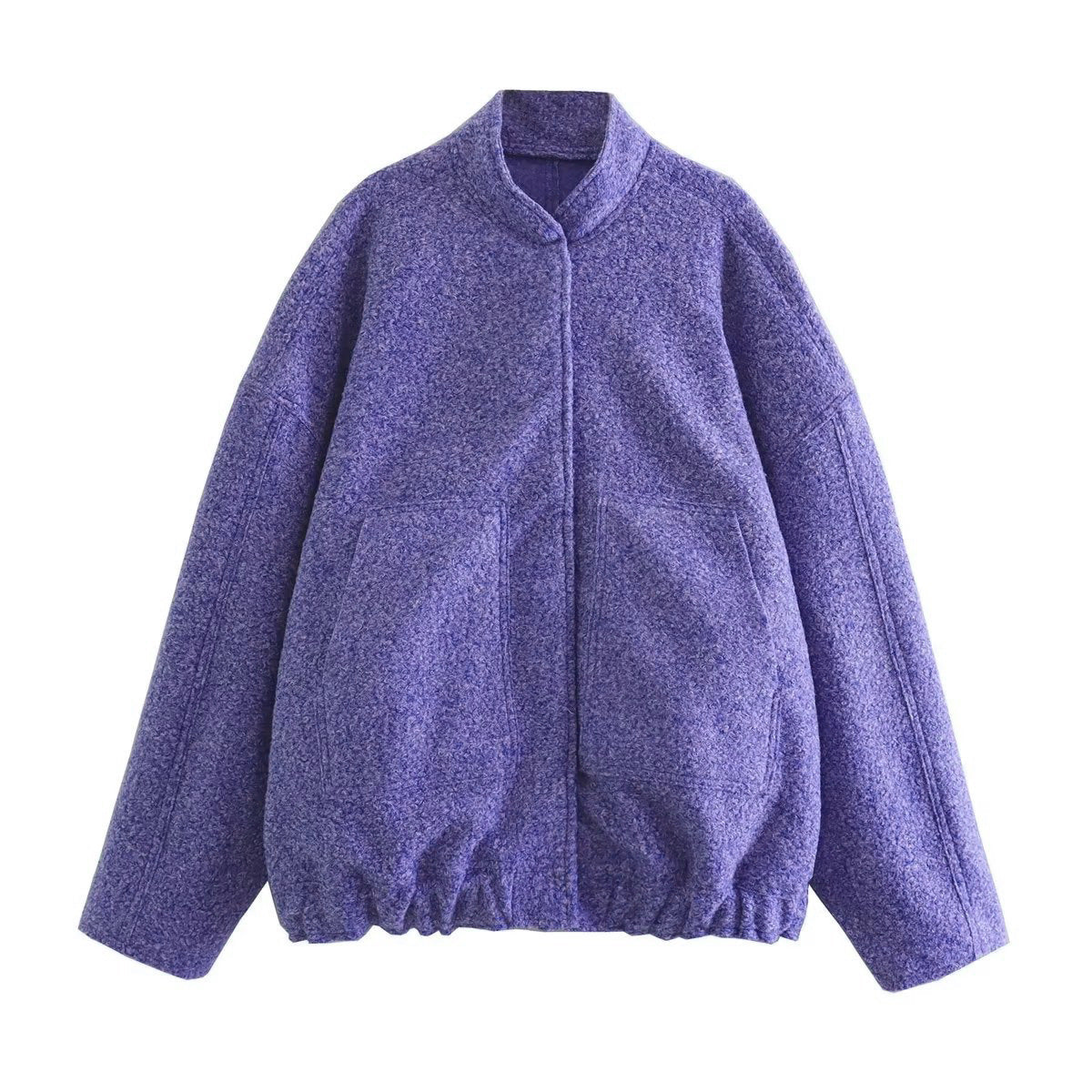 Veste Pilote Décontractée à Col Montant et Boucle