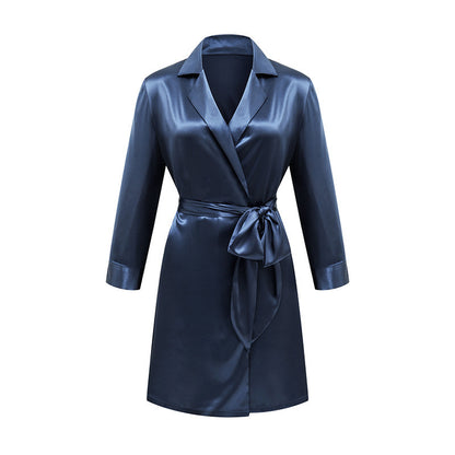 Peignoir en Satin Français avec Lacets