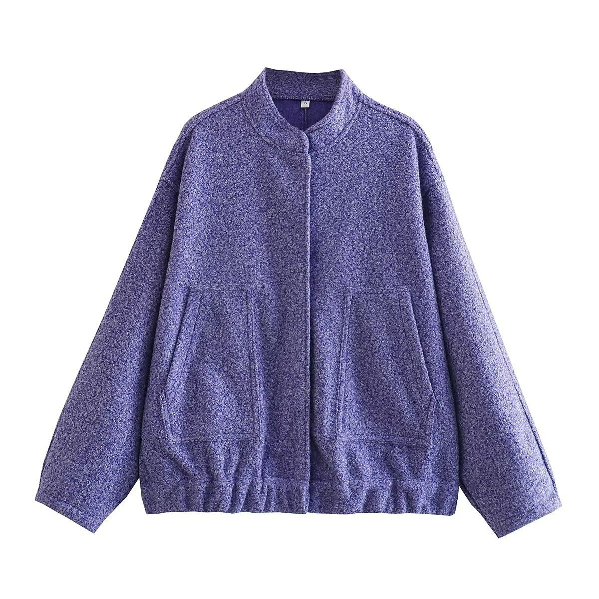 Veste Pilote Décontractée à Col Montant et Boucle