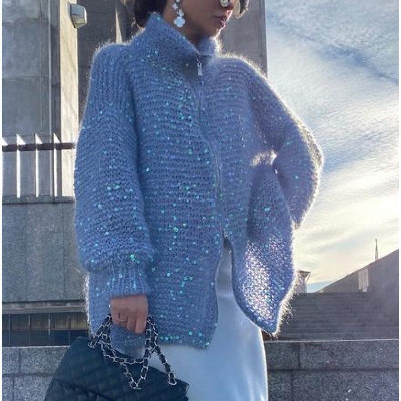 Cardigan en Maille avec Sequin