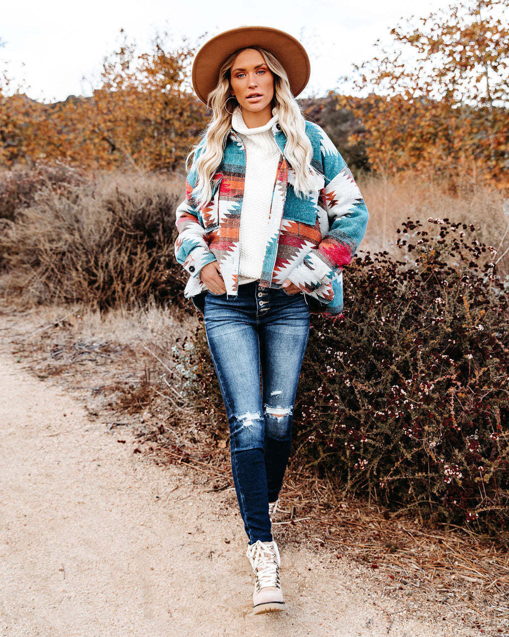 Style Rétro à Col Revers Imprimé