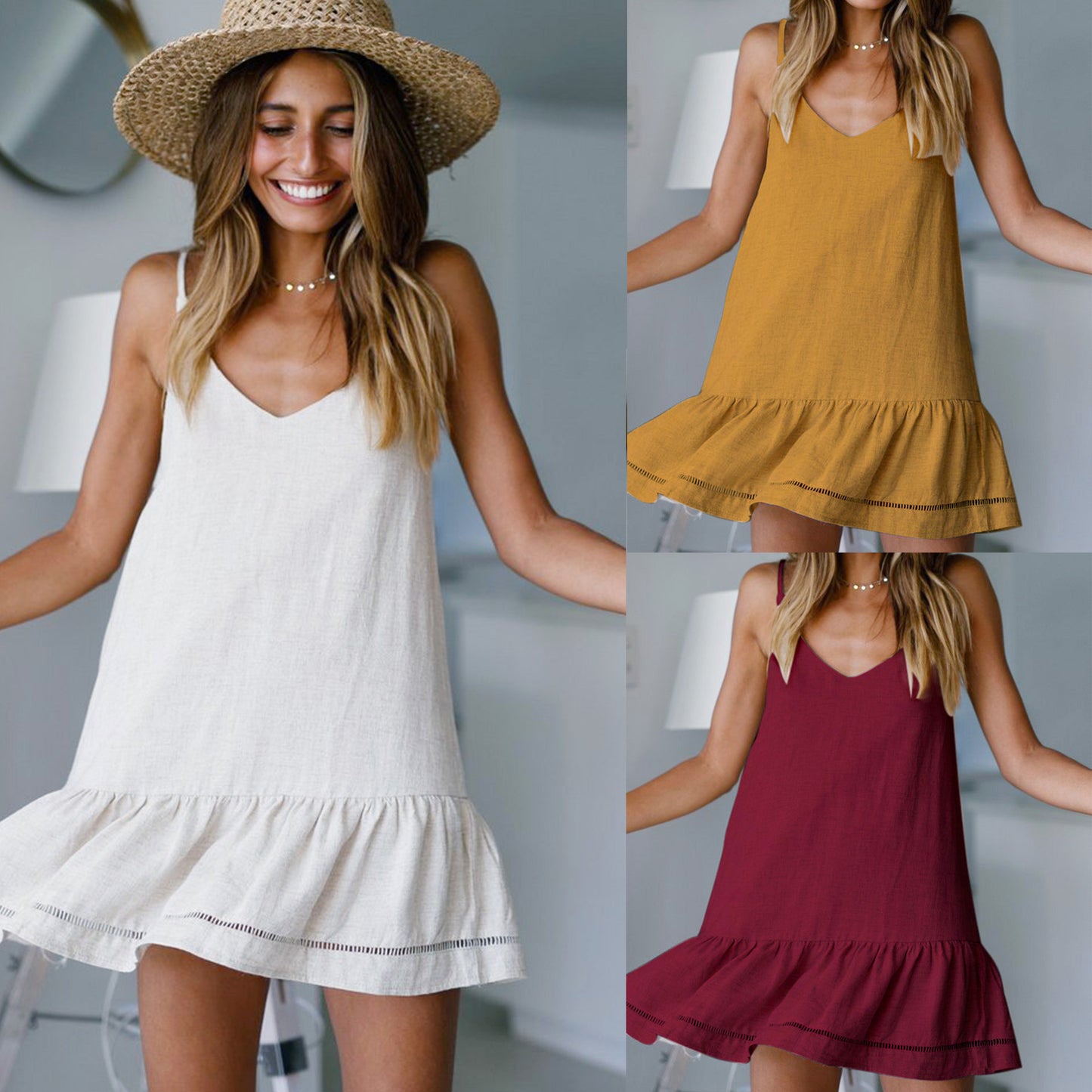 Robe découpée avec ourle