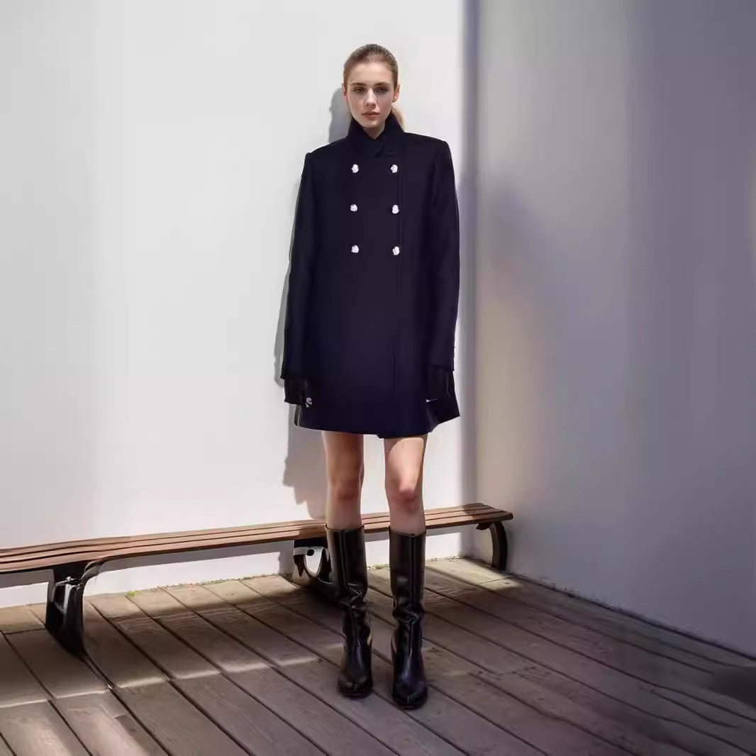 Manteau en laine élégant et ajusté pour femme