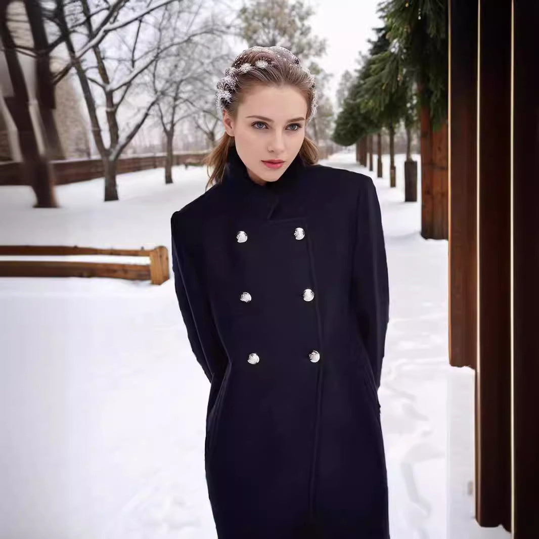 Manteau en laine élégant et ajusté pour femme