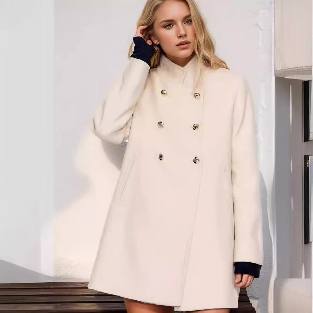 Manteau en laine élégant et ajusté pour femme