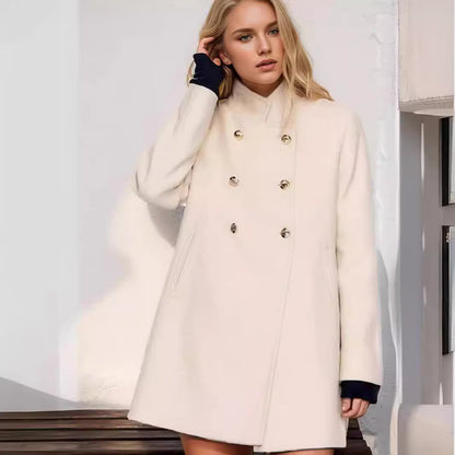 Manteau en laine élégant et ajusté pour femme