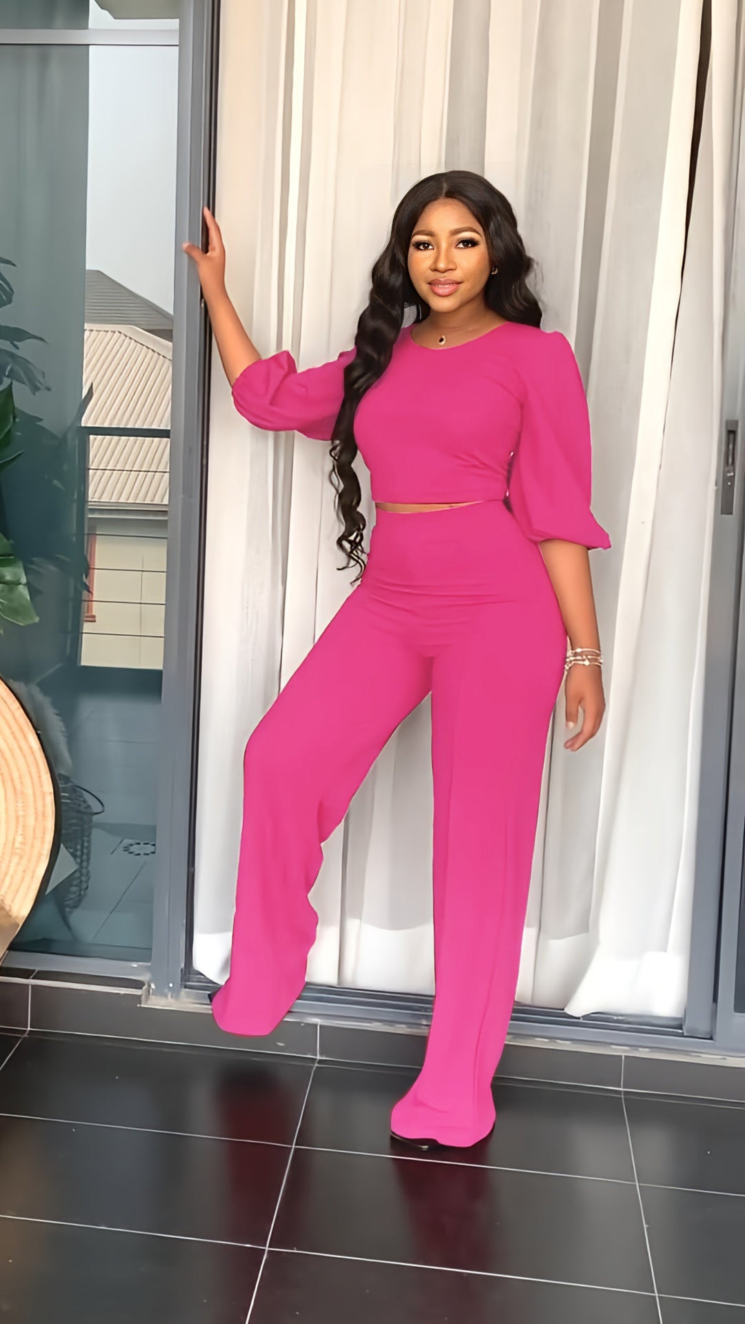 Ensemble Chic à Manches Lanternes