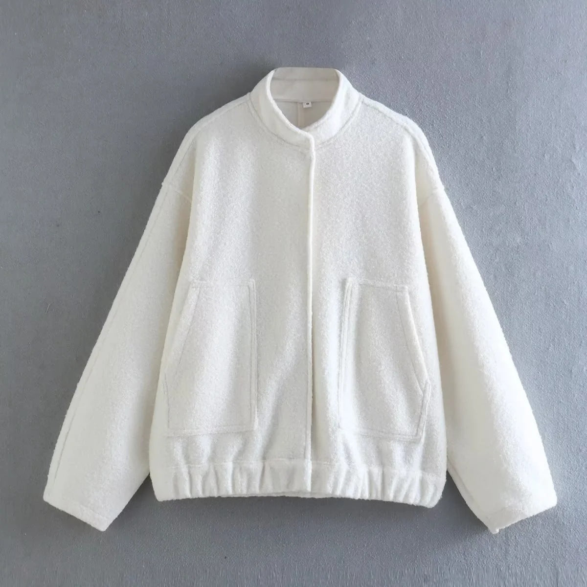 Veste Pilote Décontractée à Col Montant et Boucle