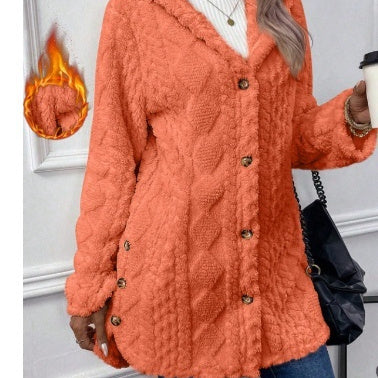 Manteau Long à Boutons et Capuche