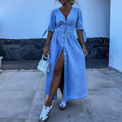 Robe en Jean Col V Sexy & Tendance