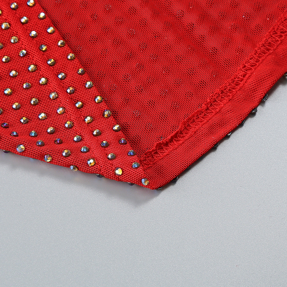 Robe Slim à Strass Élégante pour Femme