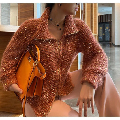 Cardigan en Maille avec Sequin