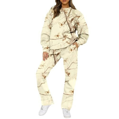 “Ensemble Sport Femme à Capuche Camouflage Feuilles