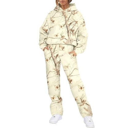 “Ensemble Sport Femme à Capuche Camouflage Feuilles
