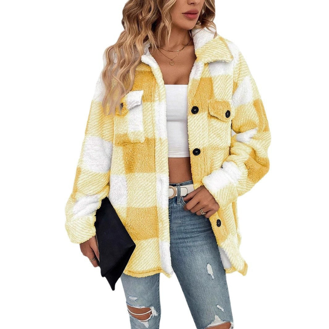 Veste à Carreaux Plaid pour Femme