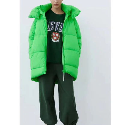 Veste Matelassée Simple à Capuche Style Européen et Américain