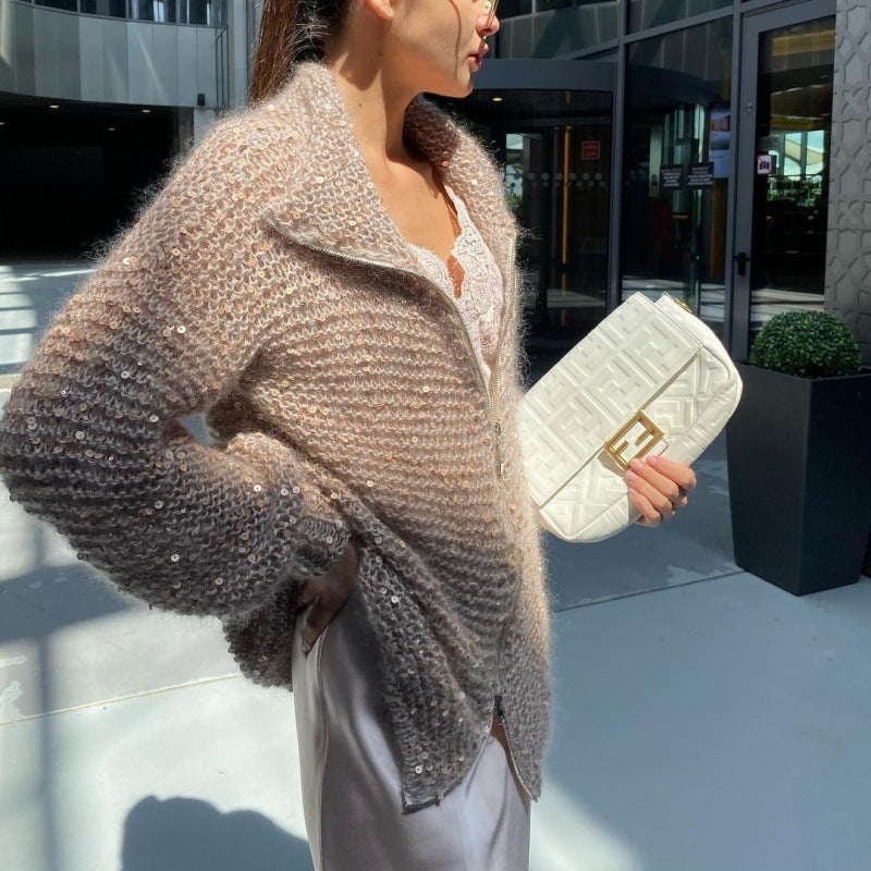 Cardigan en Maille avec Sequin