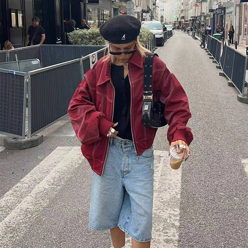 Veste Zippée Style Biker – Élégance et Audace