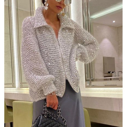 Cardigan en Maille avec Sequin