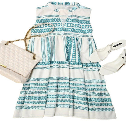 Robe Sans Manches à Imprimé Élégant