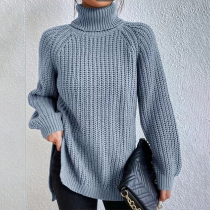 Pull Col Roulé avec Détail Fendu pour Femme