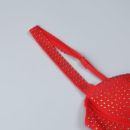 Robe Slim à Strass Élégante pour Femme